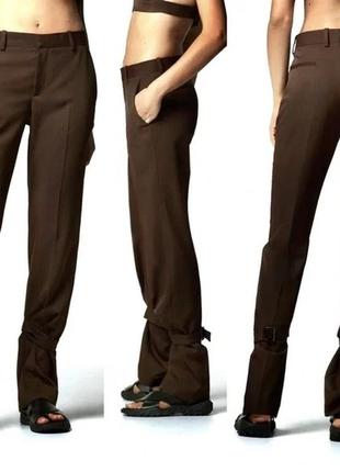 Шоколадные брюки zara1 фото