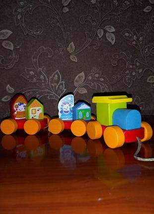 Сортер поезд деревянный