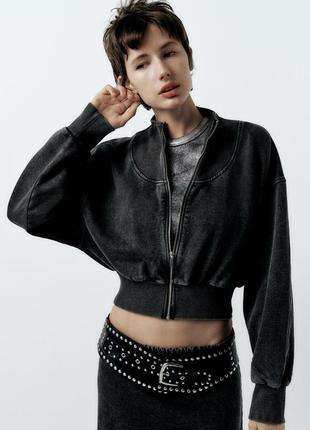 Костюм zara худі та спідниця, нова колекція, юбка максі, варений ефект, виварений костюм4 фото