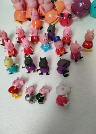 Peppa pig. фигурки свинки пеппы и ее друзей. семья пеппы
