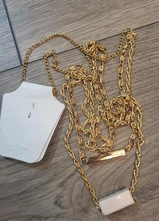 Подвеска под золото цепочка с белым, розовым