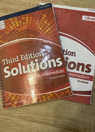 Новий друкований комплект solutions pre-intermediate (3rd edition) student's book + workbook