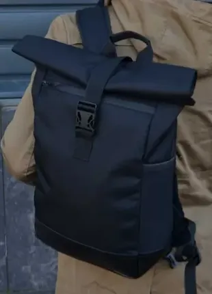 Акция! мужской, женский рюкзак ролл топ rolltop черный левов
