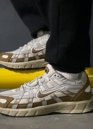 Кросівки nike p-6000 gortex white/brown✅
