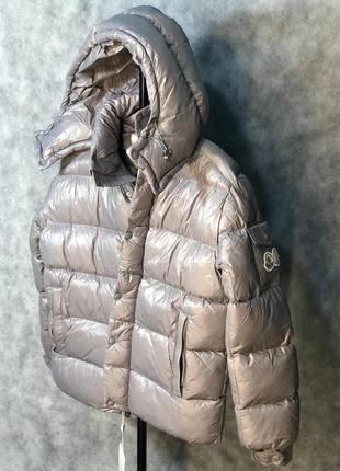 Мужской серый пуховик монклер куртка серая moncler светлый пуховик