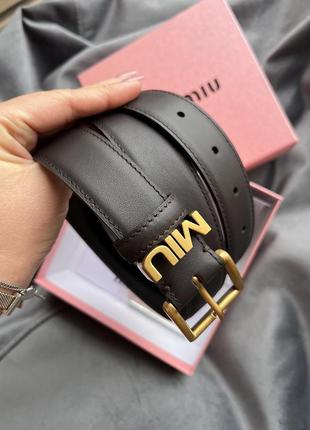 Кожаный ремень в стиле miu miu2 фото