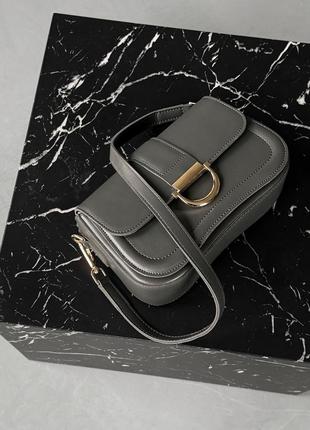 Клатч-багет с асимметрией графитовый