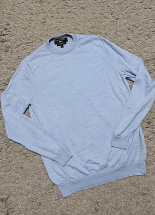 Джемпер paul costelloe, 100% merino wool, плетение с перфорацией, состояние идеальный, красивый голубой цвет, size m(подойдет также на s)