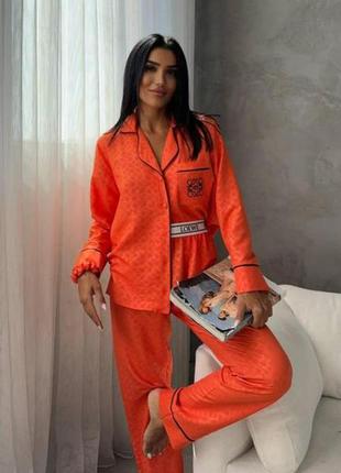 Помаранчева нова піжама піжамний комплект сорочка+штани