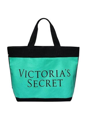 Сумка шопер victoria's sesret пляжна сумка текстиль канвас велика сумка