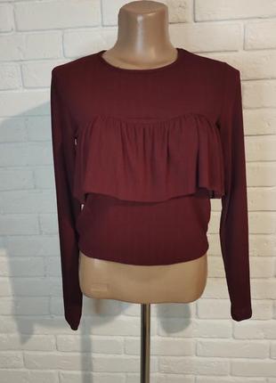 Бордовый топ, zara, размер м.