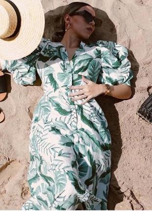 Новое льняное платье h&m платье лен платье льняное льняное льняное цветочное johanna ortiz2 фото