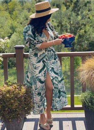 Новое льняное платье h&m платье лен платье льняное льняное льняное цветочное johanna ortiz4 фото
