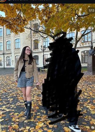 Шорты cher17 теплые серые твидовые