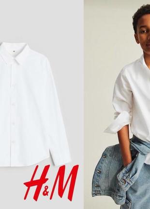 H&m нова біла сорочка для хлопчика на 11-12 років