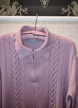 52-54 xxl -3xl шерстяной меринос свитер на зипке косичка шерсть шерстяний батал джемпер кофта светр вовна вовняний вовни