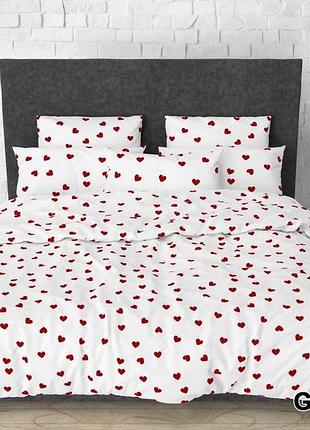 Постільна білизна білого кольору в серця