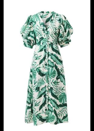 Новое льняное платье h&m платье лен платье льняное льняное льняное цветочное johanna ortiz6 фото