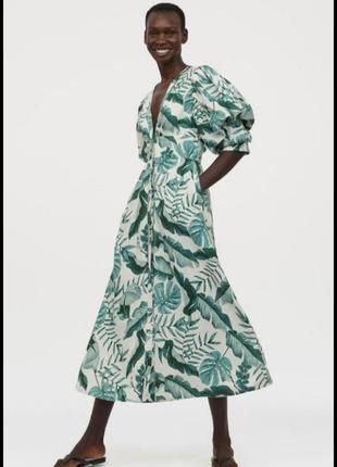 Новое льняное платье h&m платье лен платье льняное льняное льняное цветочное johanna ortiz7 фото