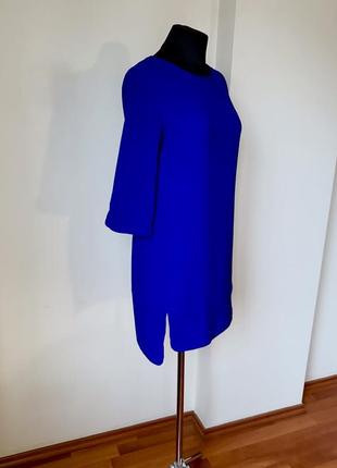 Синее платье с рукавом, новогоднее платье zara , вечернее платье, праздничное платье, платье прямого кроя