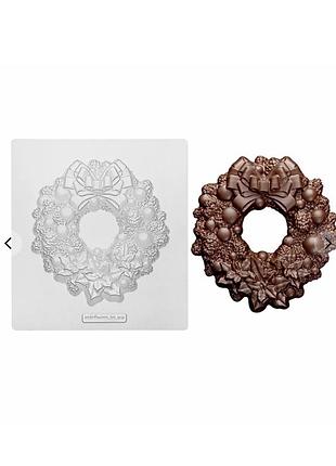 Форма для шоколада «венок рождественский»,mirform, формочка,молд