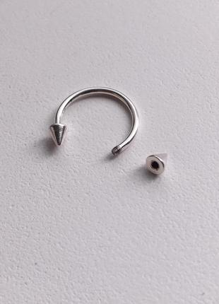 Сережка циркуляр з конусами шипами кільце колечко кругла сережка для пірсингу септуму перегородки крила носа хряща в губу губи вуха хрящ5 фото