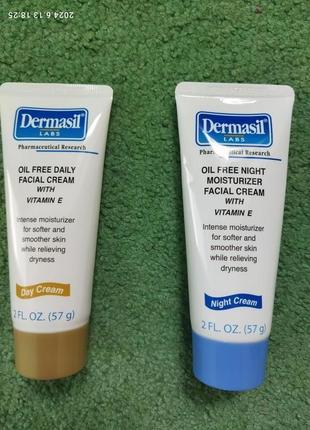 Денний і нічний креми для обличчя dermasil labs 2 унції в тюбиках