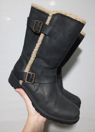 Шкіряні  чоботи clarks з широкою халяваю