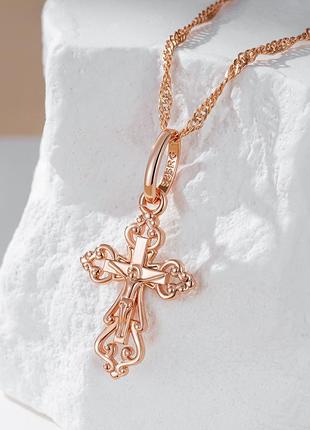 Цепочка+крестик (медицинское золото с пробой 585)