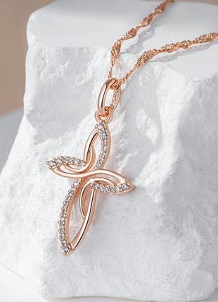 Цепочка+крестик (медицинское золото с пробой 585)