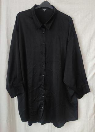 Платье-рубашка оверсайз атласная boohoo раз. 58