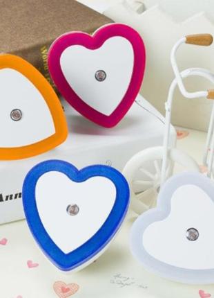 Led ночник "сердце" в розетку, белый