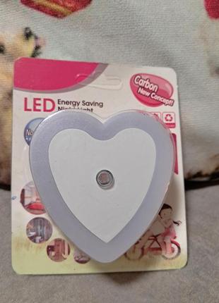 Led ночник "сердце" в розетку, белый2 фото