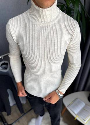 Шерстяной гольф в рубчик 4