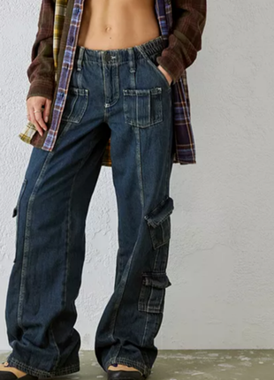 Джинсы палаццо широкие urban outfitters bdg y2k cargo low rise jeans  новые