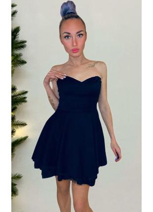 Жіноча маленька пишна чорна сукня baby doll 🖤