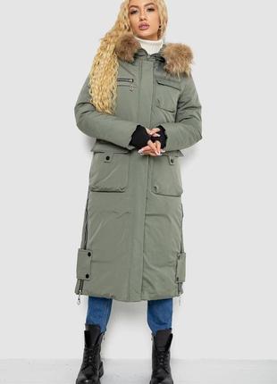 Куртка женская зимняя, цвет темно масляный