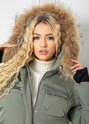 Куртка женская зимняя, цвет темно масляный