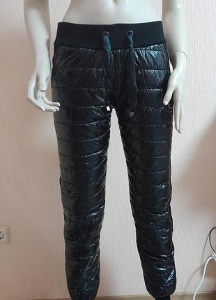 Шикарные стёганные штаны чёрного цвета philipp plein luxury collection exclusive