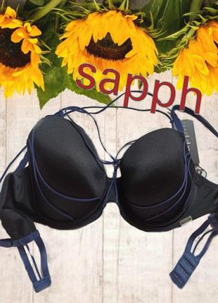 🌹🌹sapph eur 90b бюстгальтер поролон кісточка чорний т синій 🌹🌹