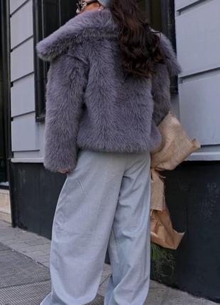 100% предоплата шуба жіноча коротка, оверсайз, екошуба, темно-сіра