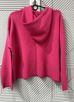 Худи кофта с капюшоном прямой крой фуксия розовый