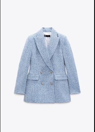 Твидовый пиджак zara new original4 фото