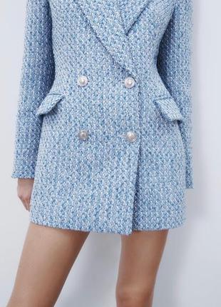 Твидовый пиджак zara new original3 фото