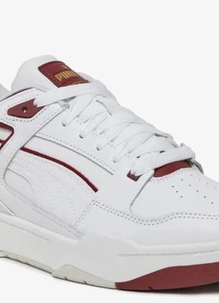 Кеды кроссовки puma slipstream кожа кожа кожаные белого бордового цвета