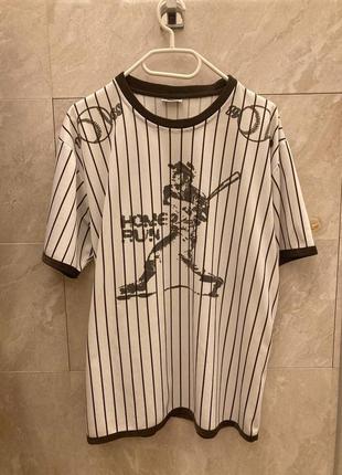 Футболка бейсбол y2k archival striped baseball japan blokecore style tee
