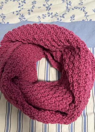 Шарф-хомут, цвет фуксия, 50 см