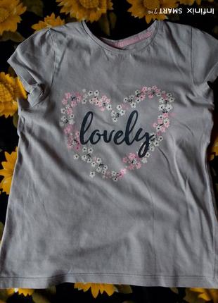 Футболка для девочки,lovely на 6-7р.