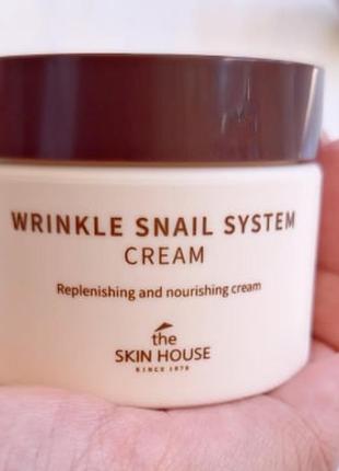 Крем с муцином улитки the skin house wrinkle snail system cream 50мл