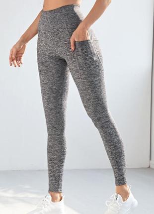 Спортивные леггинсы лосины с карманами лосины для бега йога фитнес shein